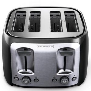 BLACK+DECKER 4-Slice Toaster Extra-Wide Slots Stainless Steel New Sealed
